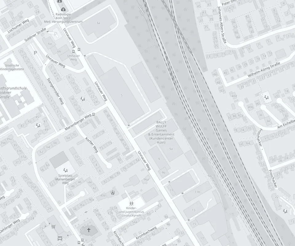 Kartenausschnitt mit dem Standort von CAD Yaman, Unnauer Weg 7a, 50767 Köln
